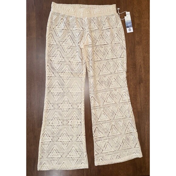 Lagaci Crochet Cover-Up Pants Large Cream Boho Swim Beachwear NWT MSRP $65 - Picture 2 of 8